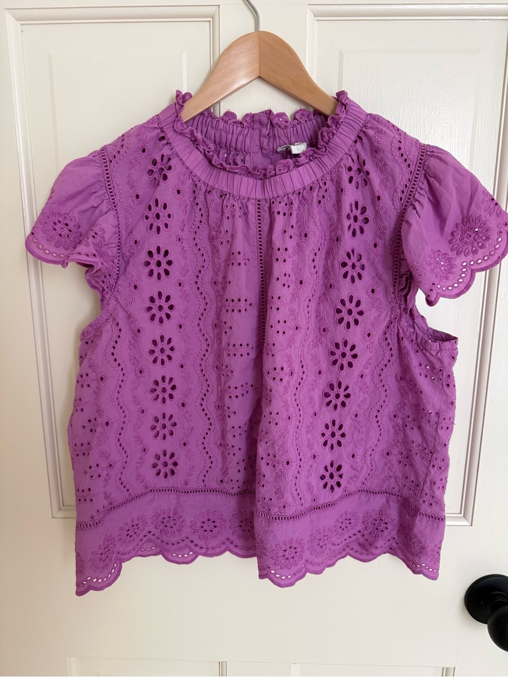 Jennifer & Grace Purple Eyelet Embroidered Top